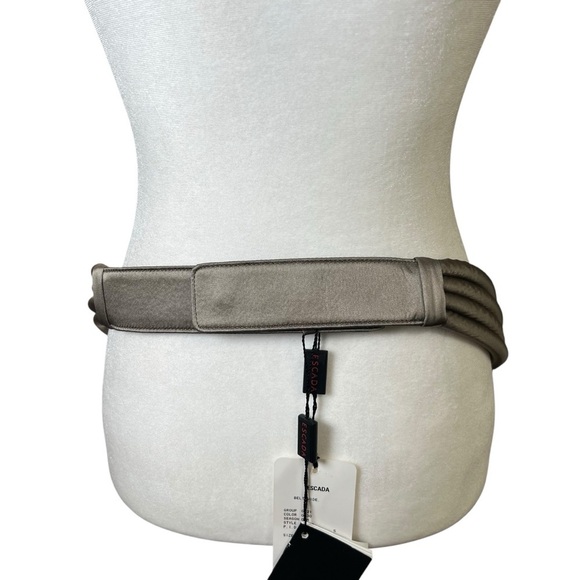 ESCADA Womens Wide Statement Belt Layered Knotted Silk Calf Leather Sz 44 US M/L main image 10